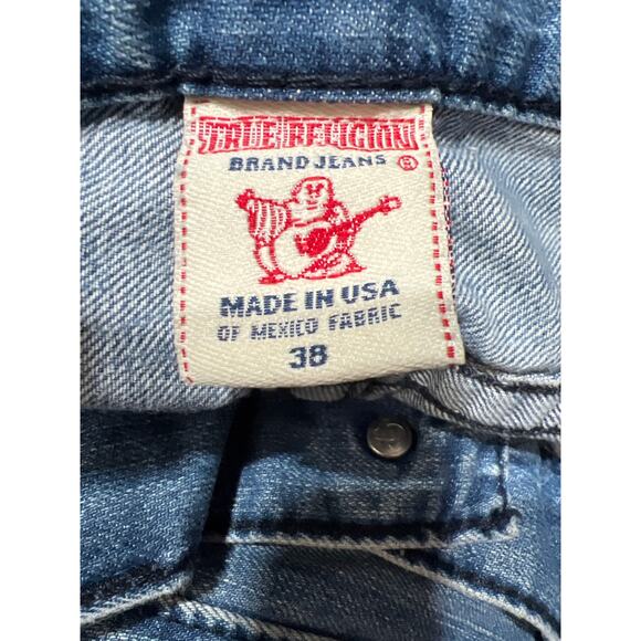 True Religion Mens Straight Embroidery Flap Pockets Jeans Size 38 - Picture 7 of 11